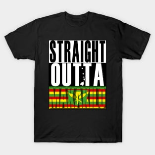 Straight Outta Makakilo Hawai'i Kanaka Maoli Flag by Hawaii Nei All Day T-Shirt